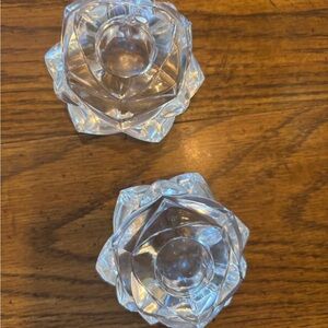 Gorham full leaded crystal taper candlestick holder (2)